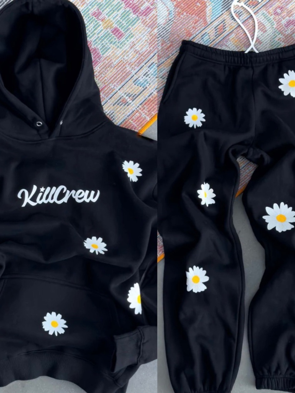 Kill Crew Black Daisy women’s Hoodie(XS)& sweat pants(S)